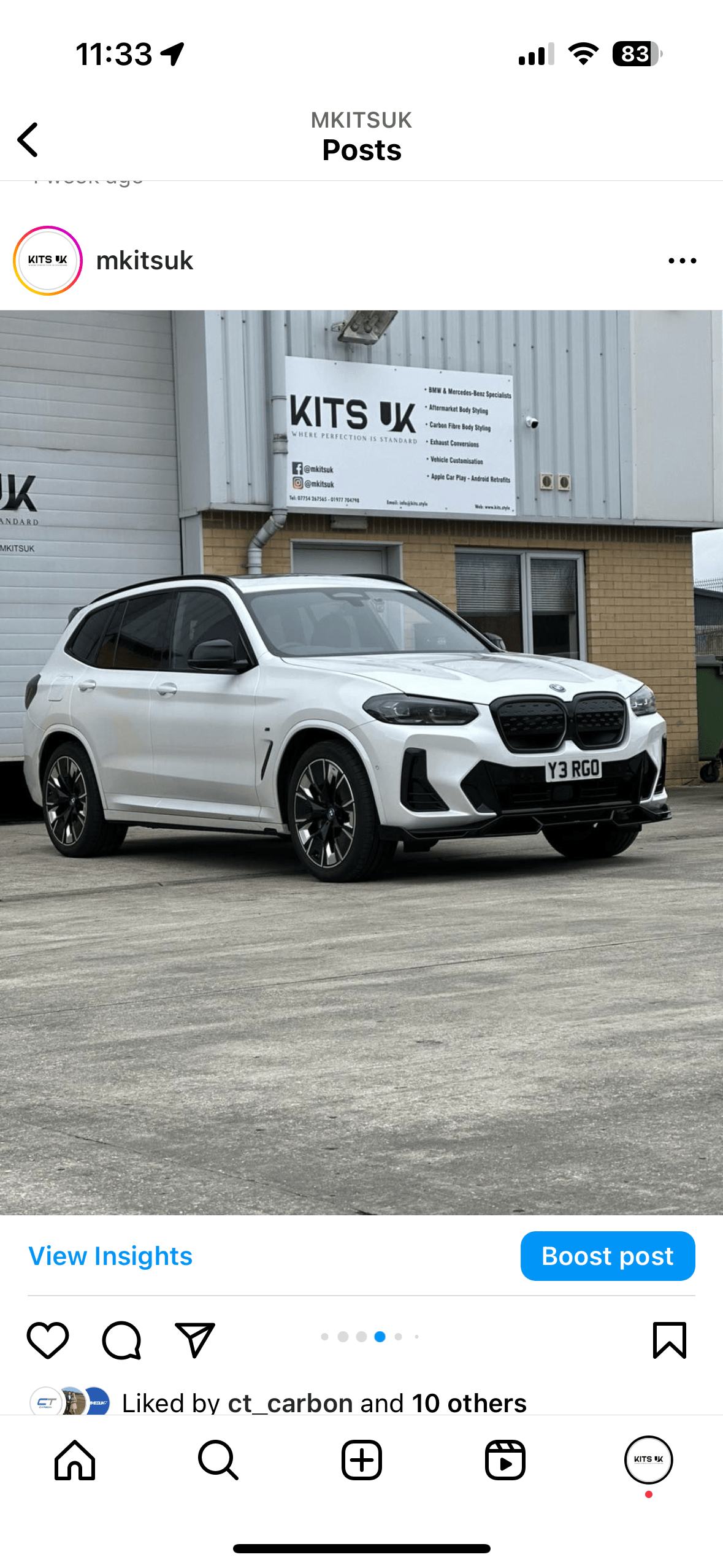 BMW X3 G01 Body Kit showcased on a white BMW X3 in front of a garage.
