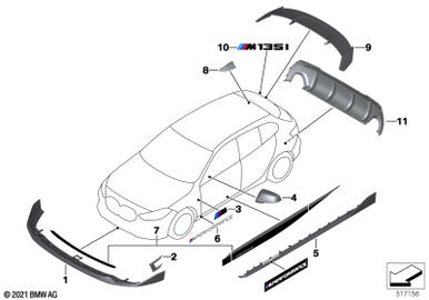 1 Series F40 Rear Spoiler - OEM