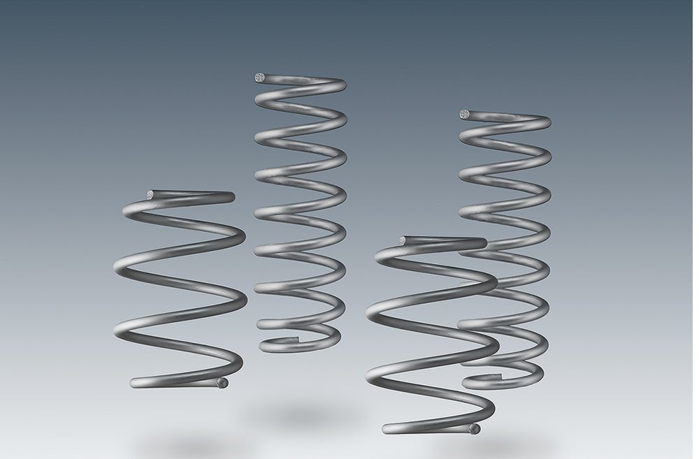BMW 4 Series F32 F33 F36 AC Schnitzer Lowering Spring Kit displayed in a set of four automotive performance springs.