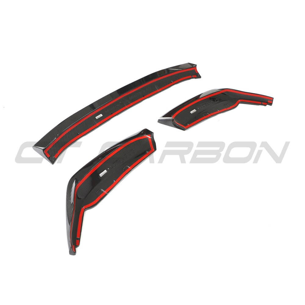 BMW G87 M2 Carbon Fibre Front Splitter showcasing premium carbon fiber construction and modern design details by CT Design.