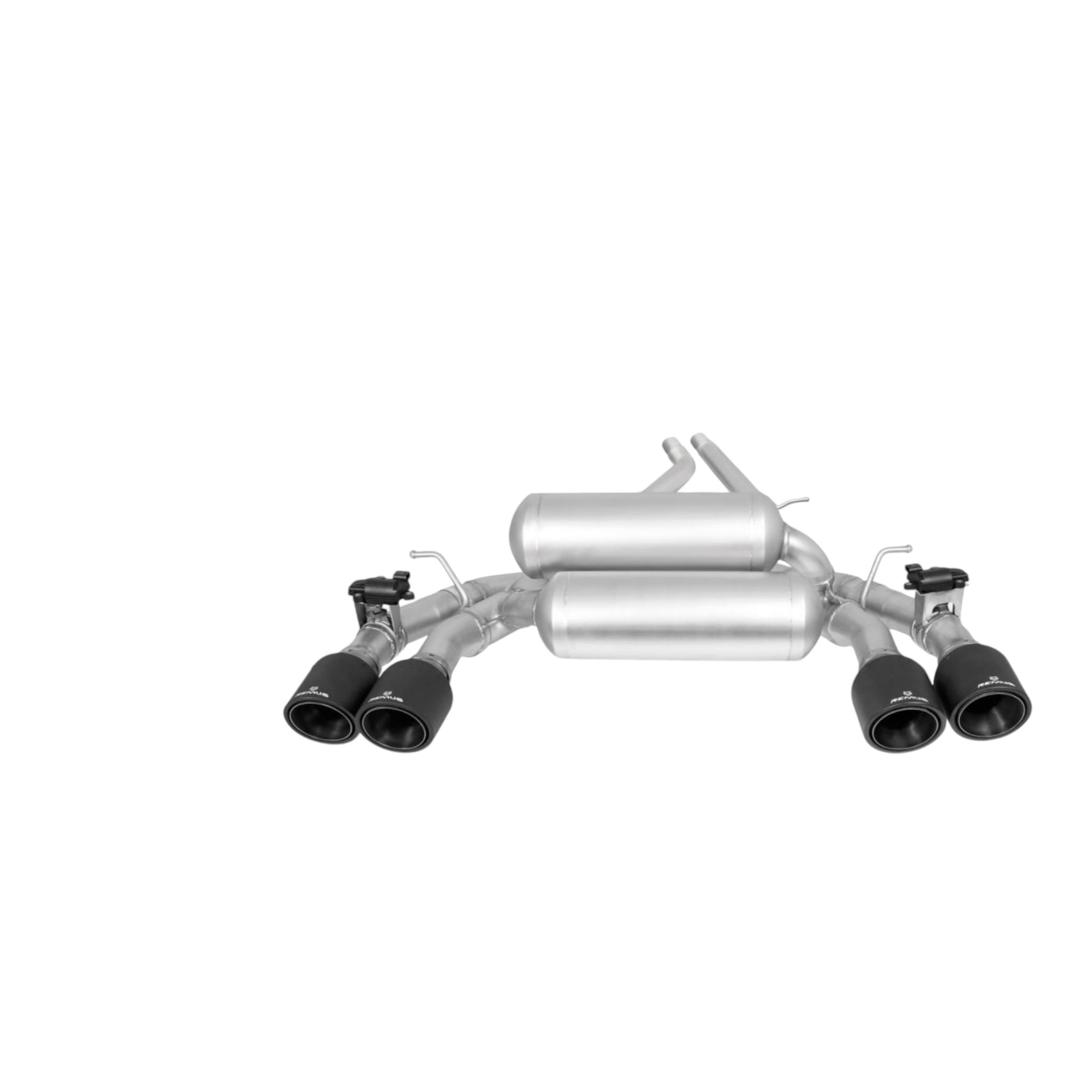 BMW M2 Competition F87N Coupe 3.0l 302kW 09/2018=> (S55B30, mit OPF/with GPF, EURO 6d - TEMP) RACING Axle - back - system L/R: RACING sport exhaust centered with 2 integrated valves (selectable tail pipes), NO (EC - ) APPROVAL - KITS UK