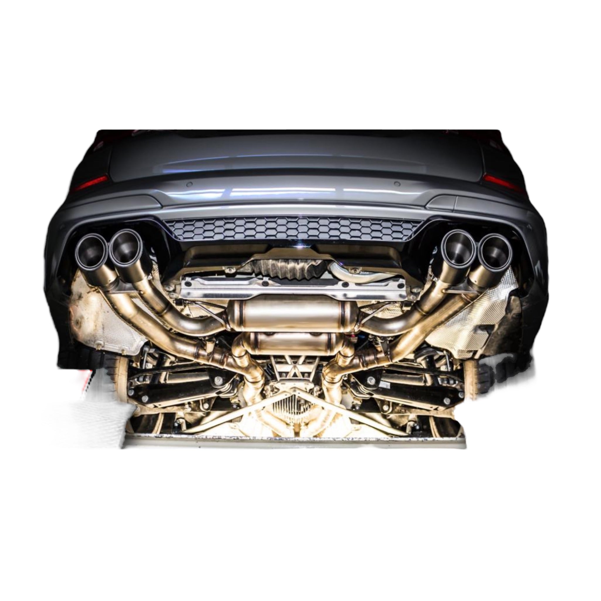 BMW X3 M, F97 S58 3.0l Turbo 353kW 05/2019=> (S58B30A, mit OPF/with GPF) RACING cat - back - system L/R: RACING sport exhaust, with 2 integrated valves, NO (EEC - ) APPROVAL - KITS UK