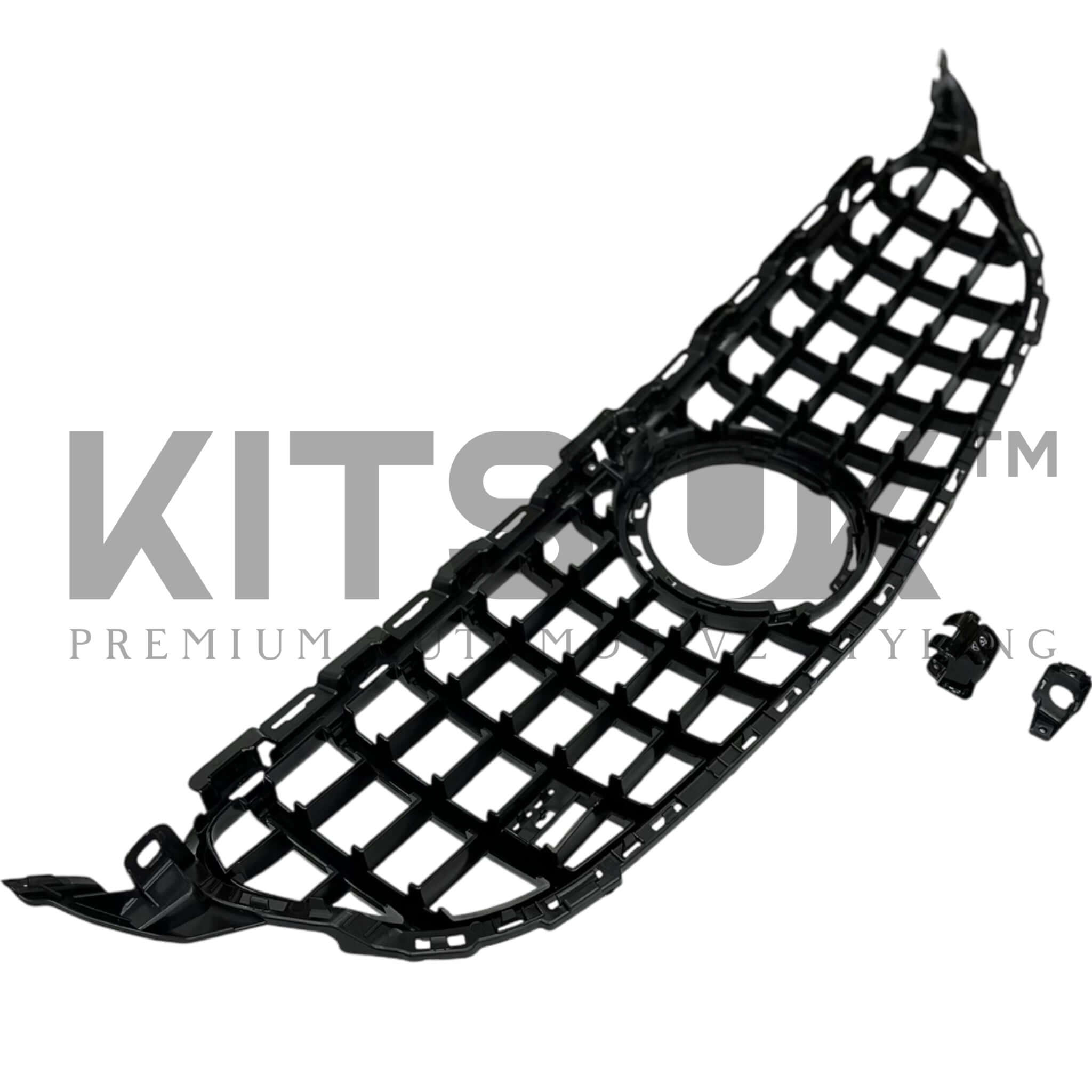 Mercedes W205 Panamericana grille for C Class, sleek design, compatible with 2016-2020 models including Saloon and Coupe.
