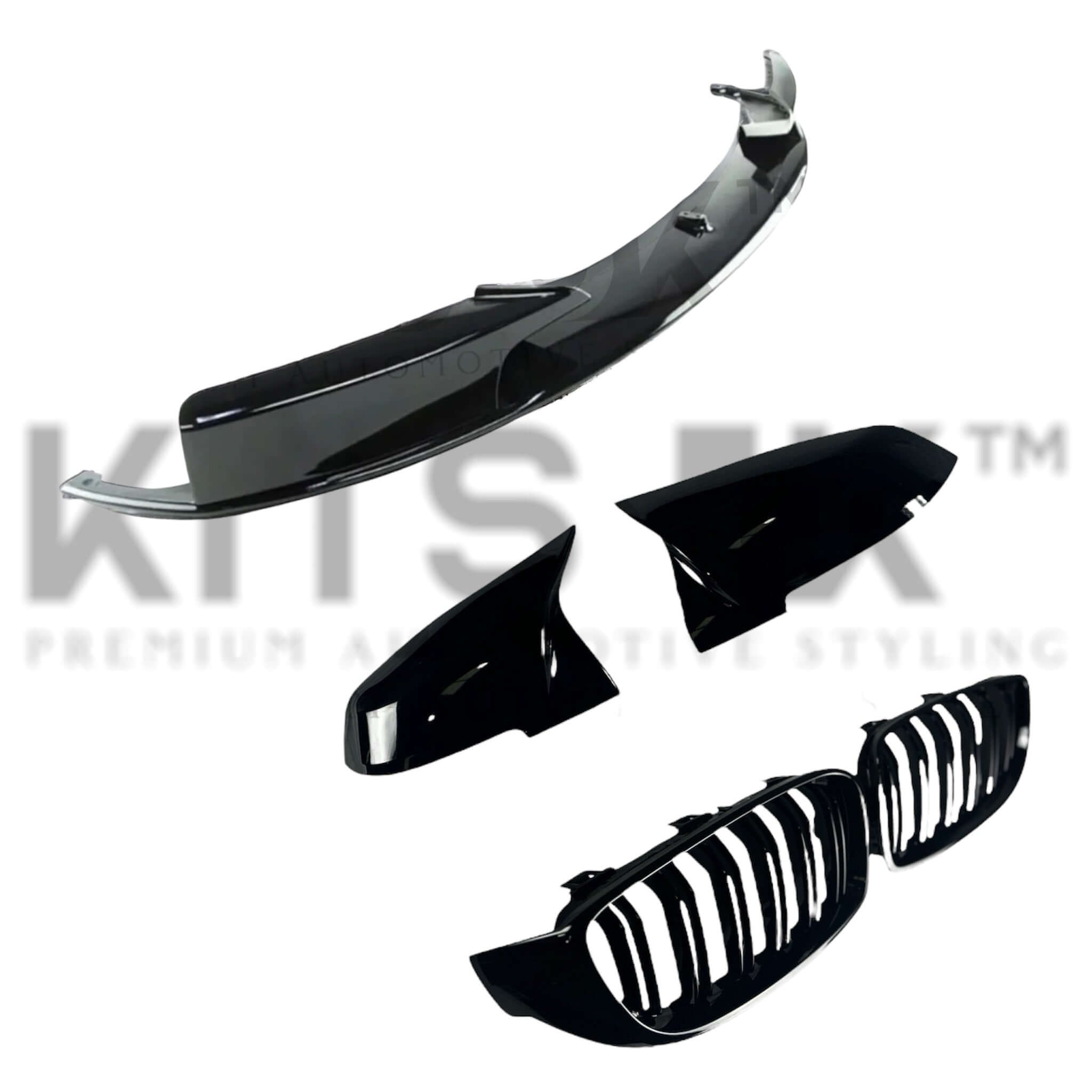 BMW F30 F31 Front End Package components including bumper and grilles for styling upgrade