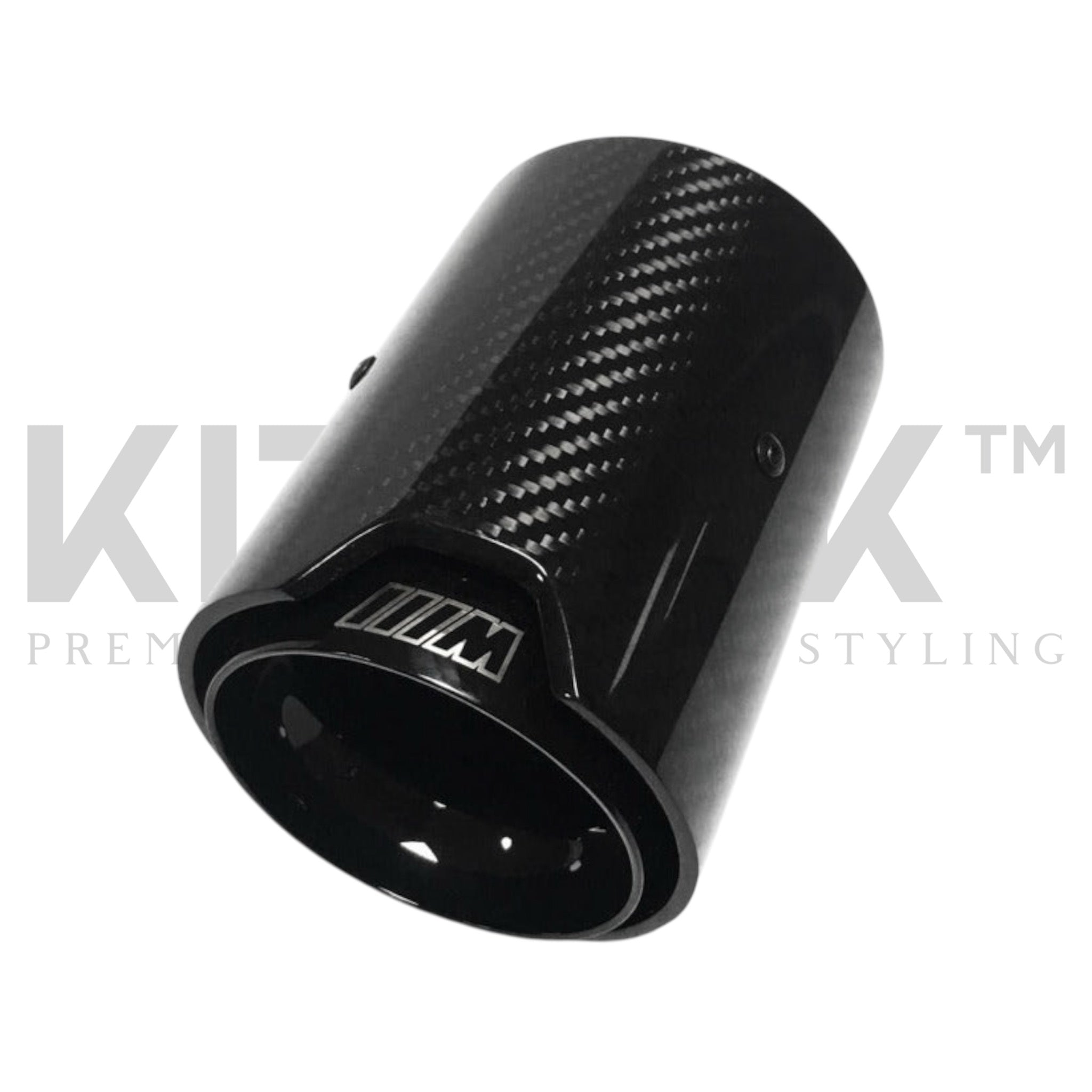BMW CARBON FIBRE EXHAUST TIPS 135i/140i/235i/240i/335i/340i/435i/440i - BLACK (SET OF 2) - KITS UK