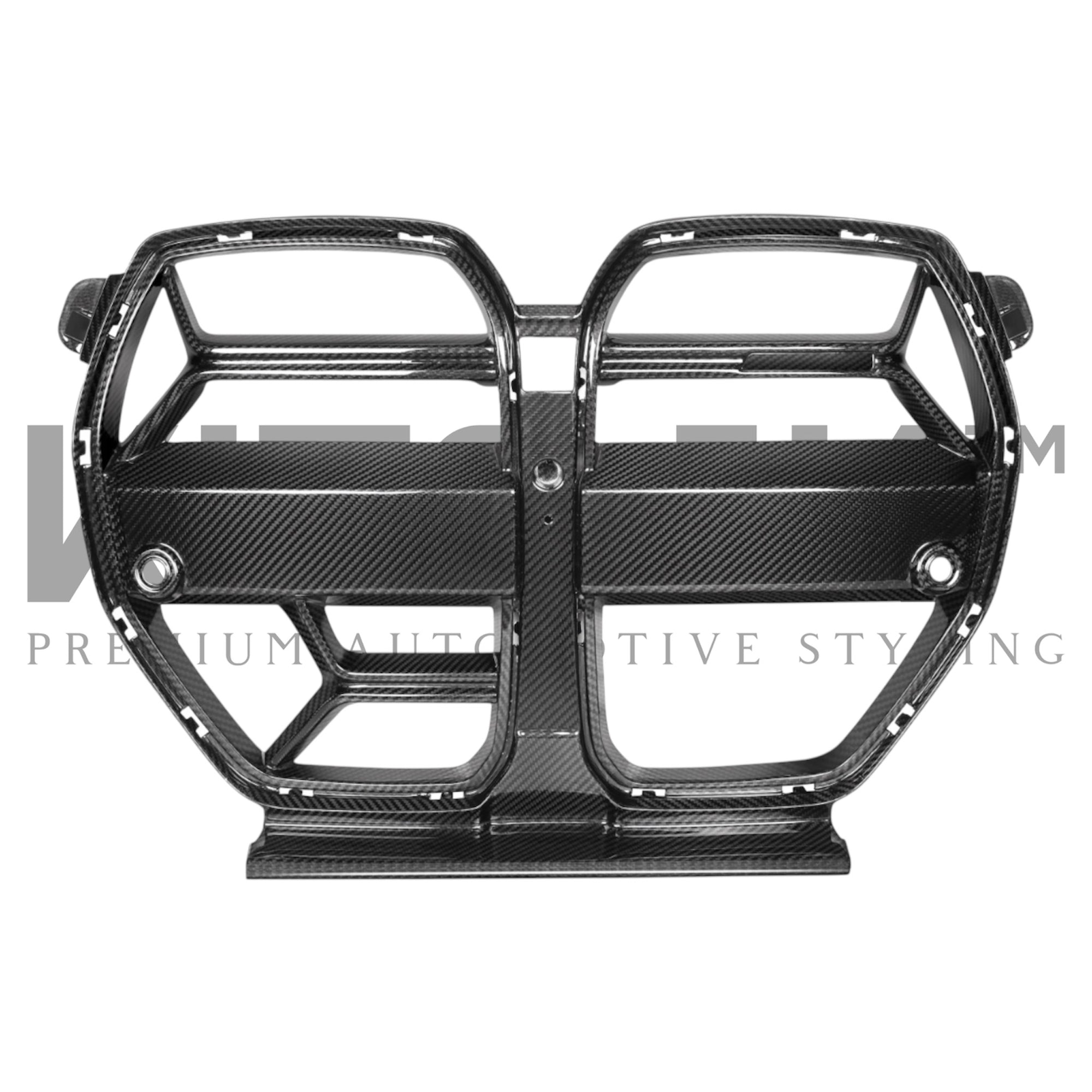 BMW M3 M4 G80 G81 G82 G83 Carbon Fibre Grille showcasing an aggressive and modern design for BMW vehicles.