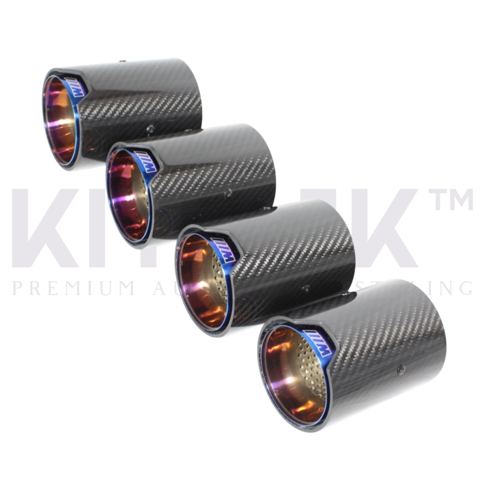 BMW M2/M3/M4/M5 F10/F80/F82/F83/F87 CARBON FIBRE EXHAUST TIPS - BURNT ENDS x4 - KITS UK