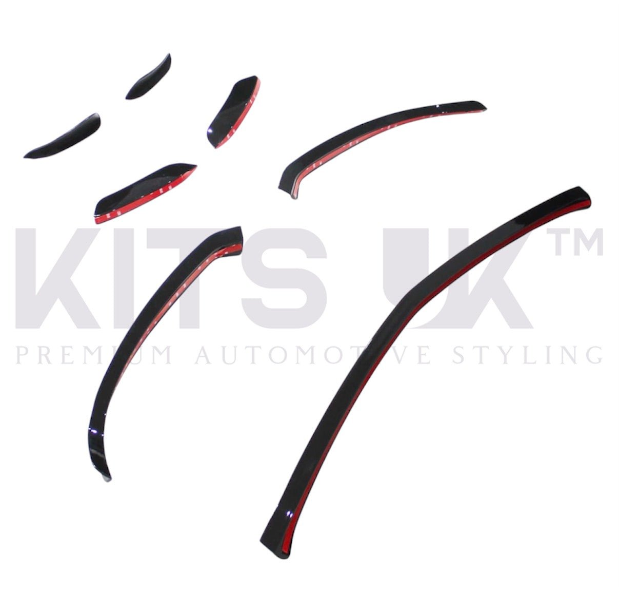 Mercedes A35 Front Aero Package parts set in premium gloss black for enhanced vehicle styling.
