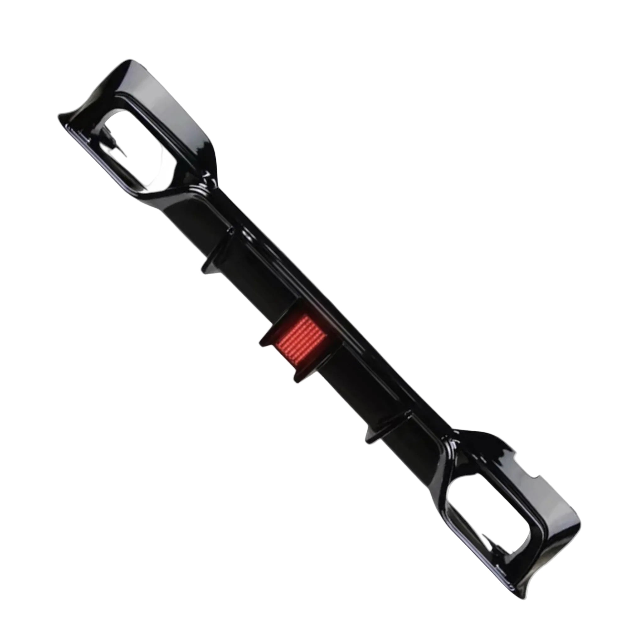 BMW G20 G21 Quad Diffuser DTM Rain Light in high-gloss black with integrated LED light.