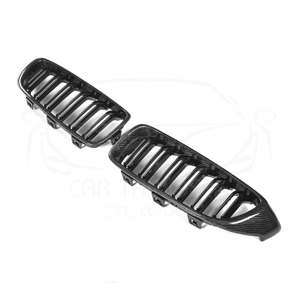 BMW F80 F82 F32 Carbon Fibre Kidney Grilles | M3 M4 Style, high-quality carbon finish for aggressive front-end styling.