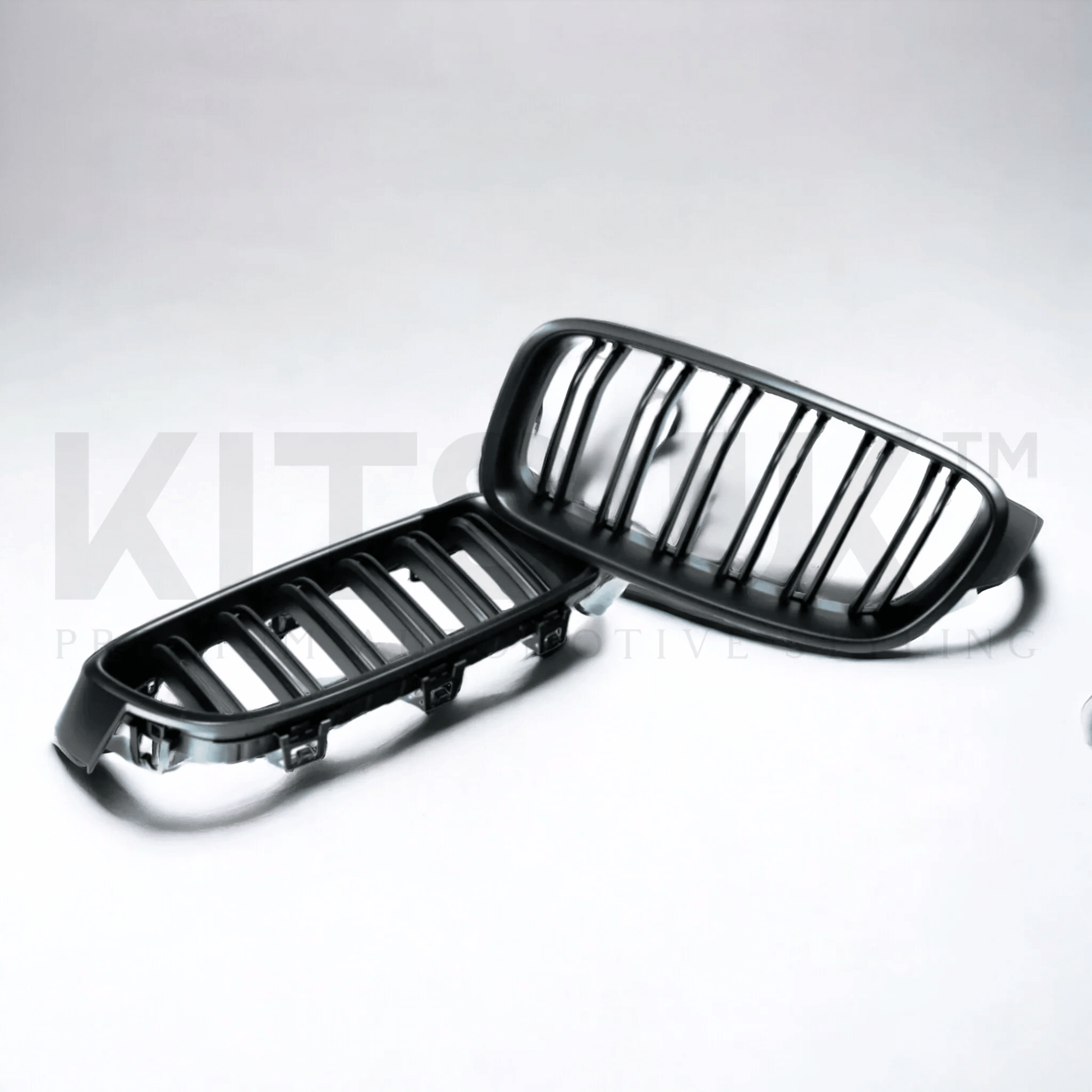BMW F31 Ultimate Package exterior styling kit grilles in glossy black finish.