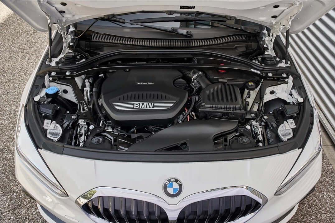 Performance Pleated Induction Kit for BMW 12 Series 1.5 B38 installed in BMW F40 engine bay view.