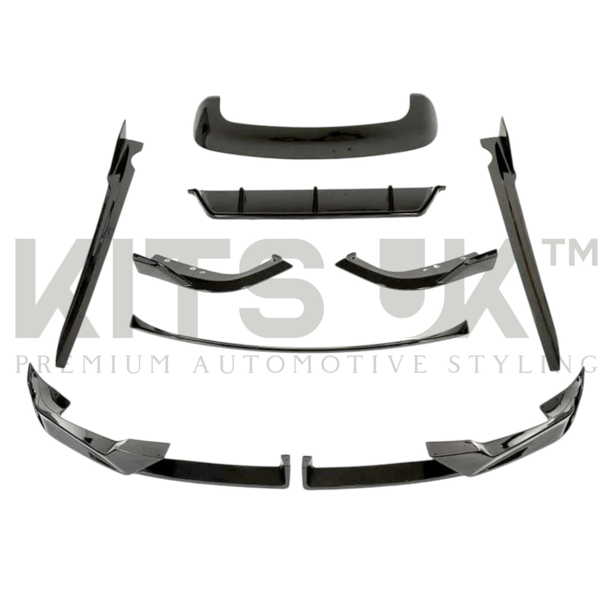 BMW X5 G05 LCI performance package full performance style kit with front splitter, rear diffuser, and side extensions.