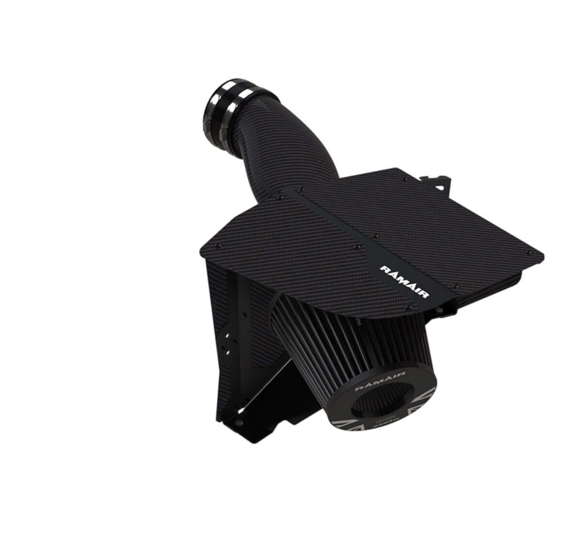 Carbon Fibre Induction Kit for BMW M5 G90 showcasing carbon fibre heatshield and intake pipe design