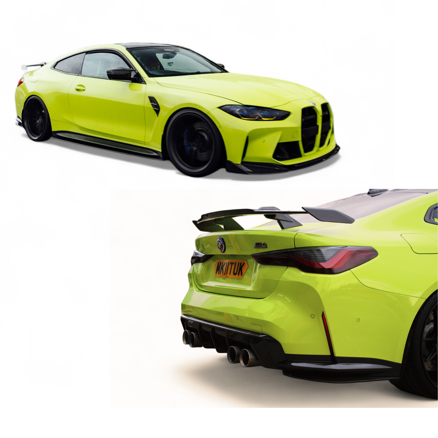 BMW M4 with carbon fibre splitter and side skirts – Kits Style