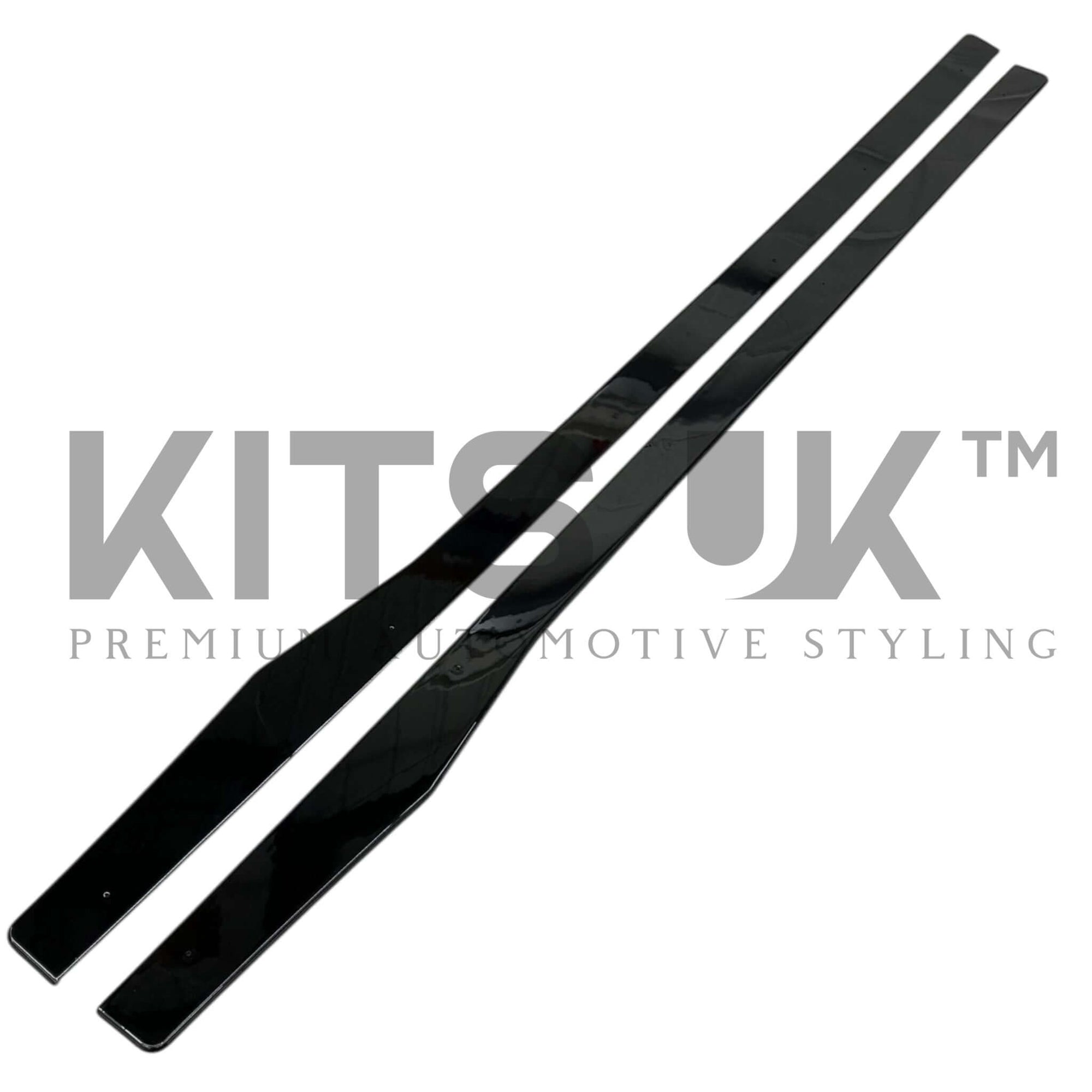 Mercedes C Class side extensions Black gloss side skirt extensions for W205 models.