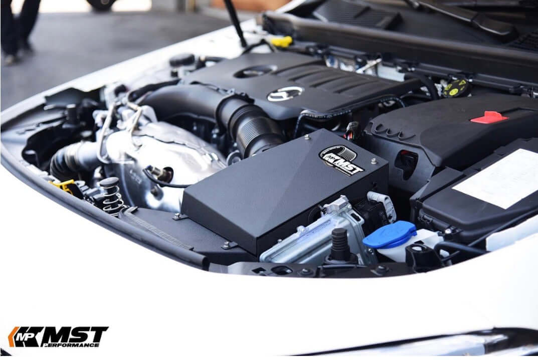 MST Performance Induction Kit for A35 A250 CLA250 CLA35 Mercedes installed in engine bay