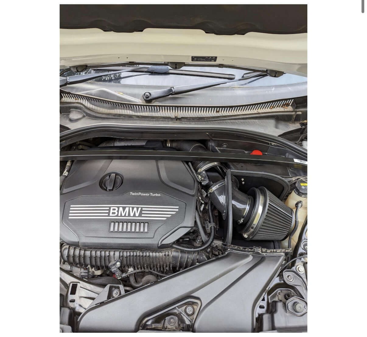 Performance Pleated Induction Kit for BMW 128ti135i & Mini GP F56 installed in BMW engine compartment.