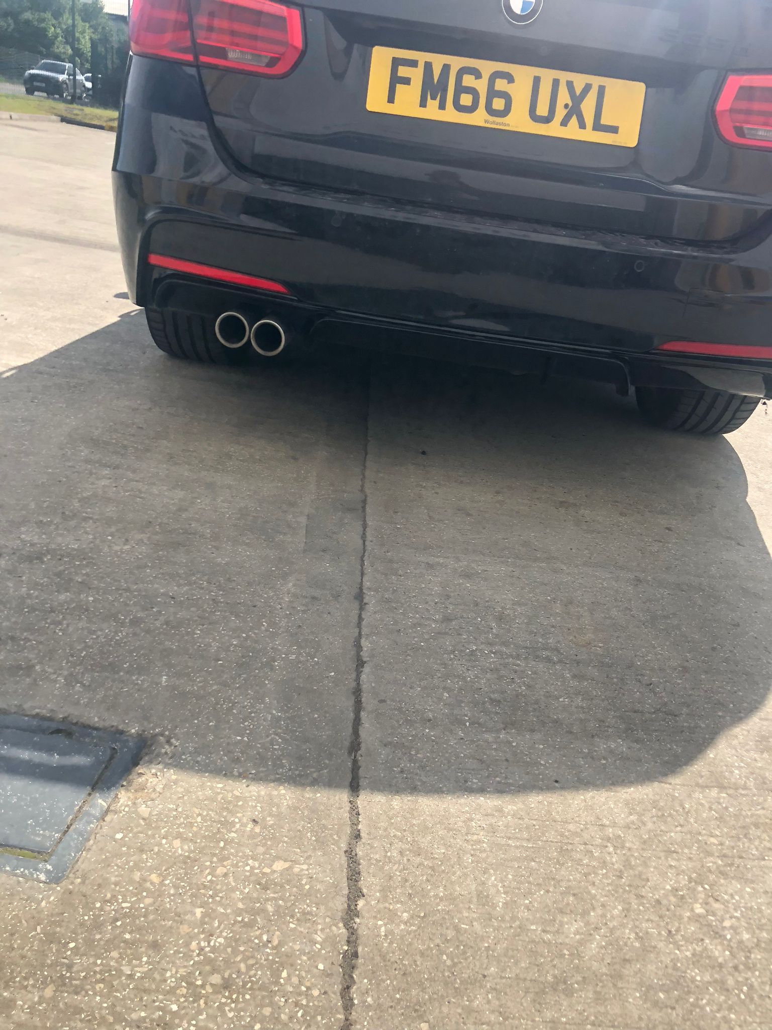 BMW F31 Touring body kit showcasing dual exhaust tips and rear view, model FM66 UXL, 2013-2019