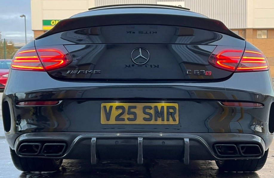 Mercedes W205 C63s/C63 Coupé 2DR Carbon Fibre Diffuser - OEM+ CT STYLE - KITS UK