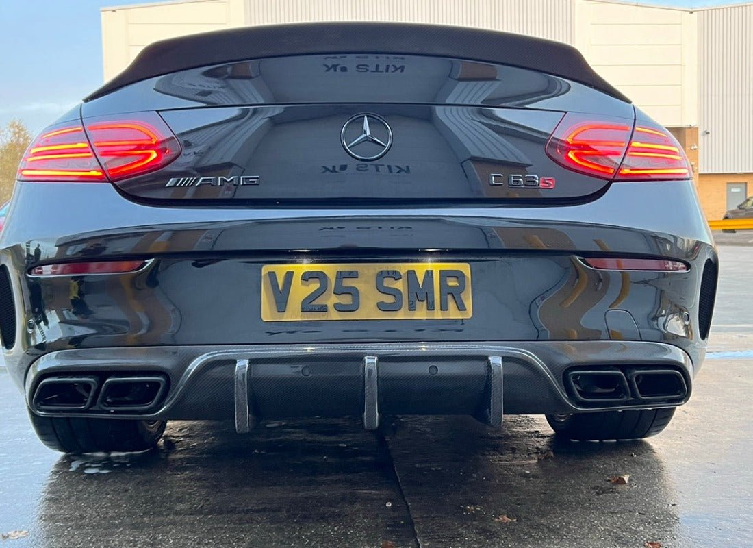 Mercedes W205 C63s/C63 Coupé 2DR Carbon Fibre Diffuser - OEM+ CT STYLE - KITS UK