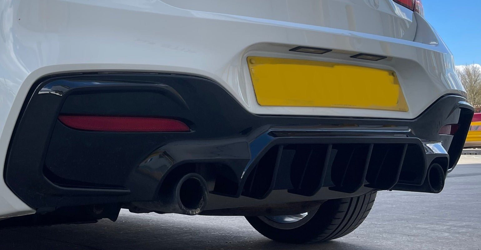 BMW F20 F21 Rear Diffuser showcasing a sleek design enhancing the sporty rear profile of the BMW 1 Series.
