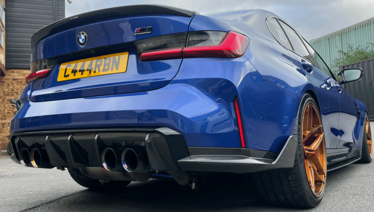 BMW G80/G81 M3 - Carbon Fibre Rear Bumper Corners MP Style - KITS UK