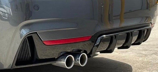 BMW F32 F33 F36 Rear Diffuser enhancing rear view with dual exhaust tips