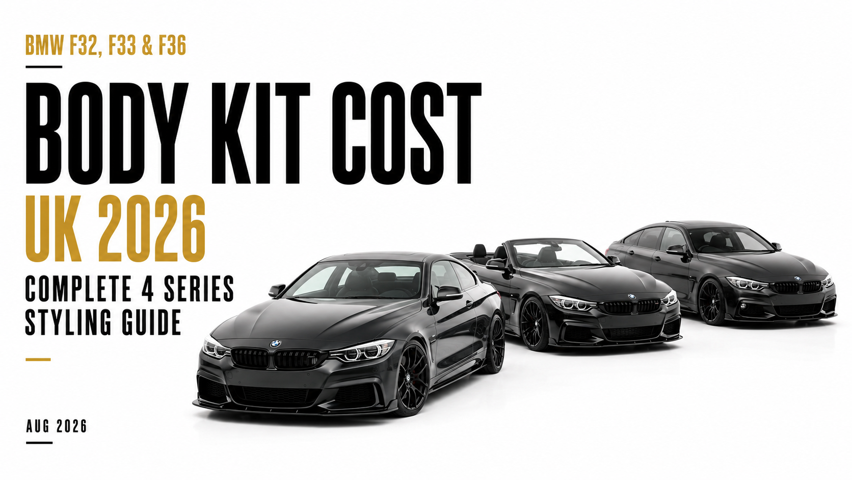BMW F32 Full Performance Package showcasing a stylish gray BMW 4 Series Coupé parked outside.