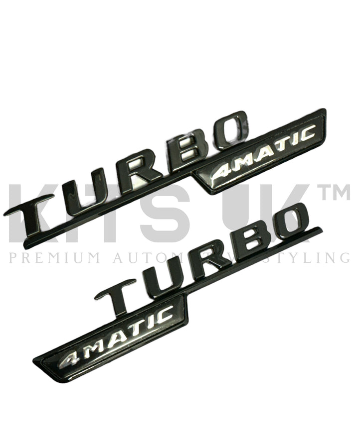 Mercedes A35 Gloss Black Turbo 4Matic Badge Set