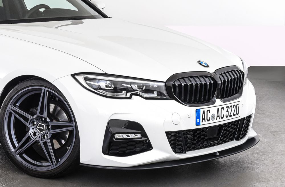 1.3-Inch Black Bumper Lip Splitter With White Trim – EZ Fit Universal Chin Spoiler For BMW, Audi & More