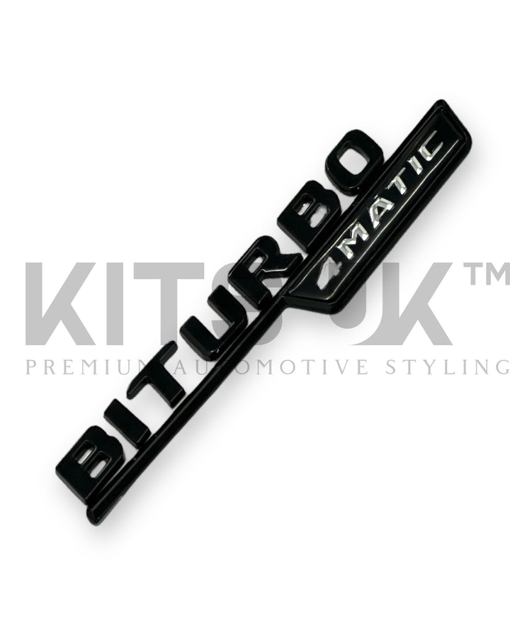 Mercedes C43 Gloss Black Biturbo 4Matic Badge Set