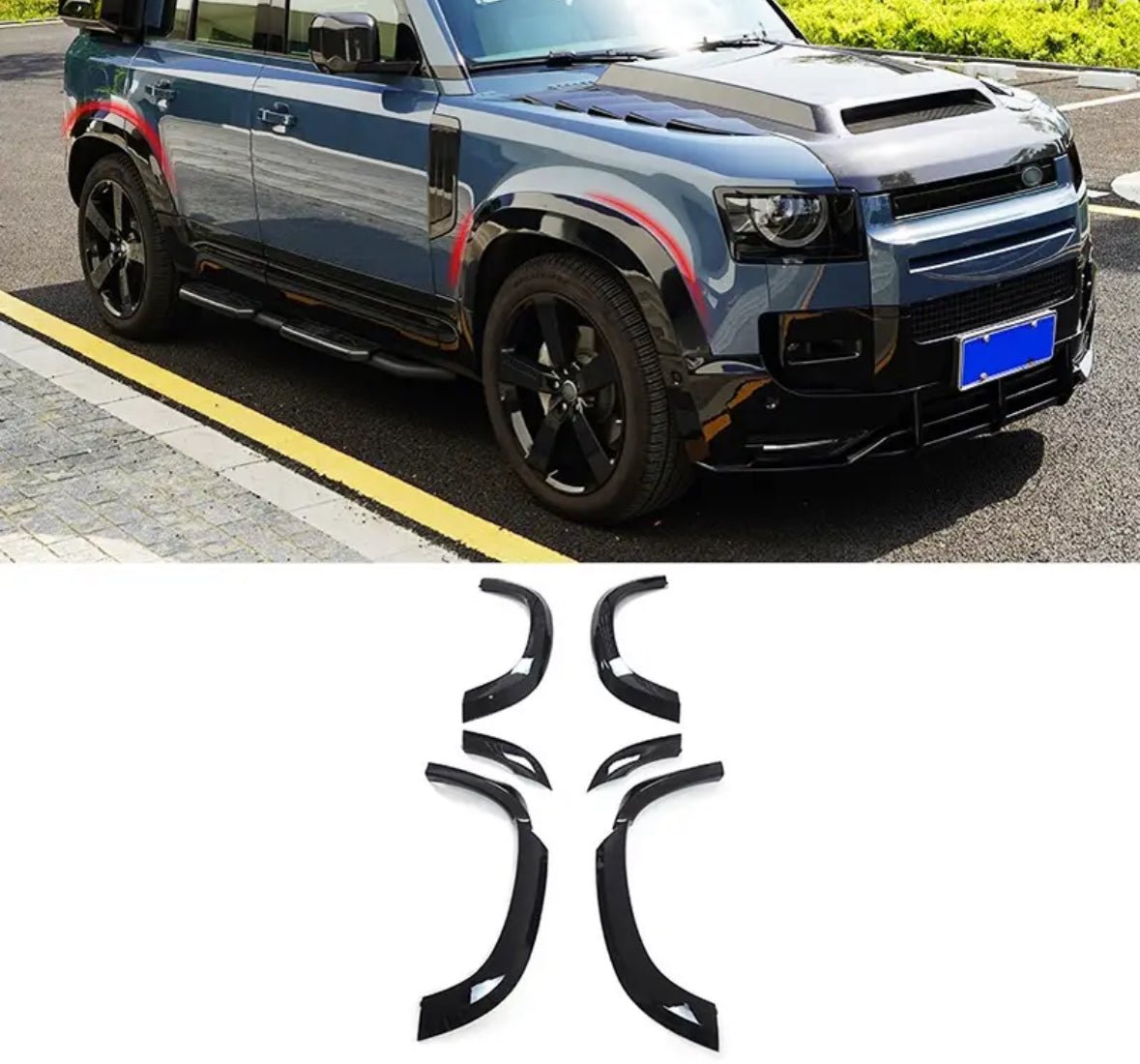 Defender 90 2021+ Flared Arches Package Gloss Black - KITS UK