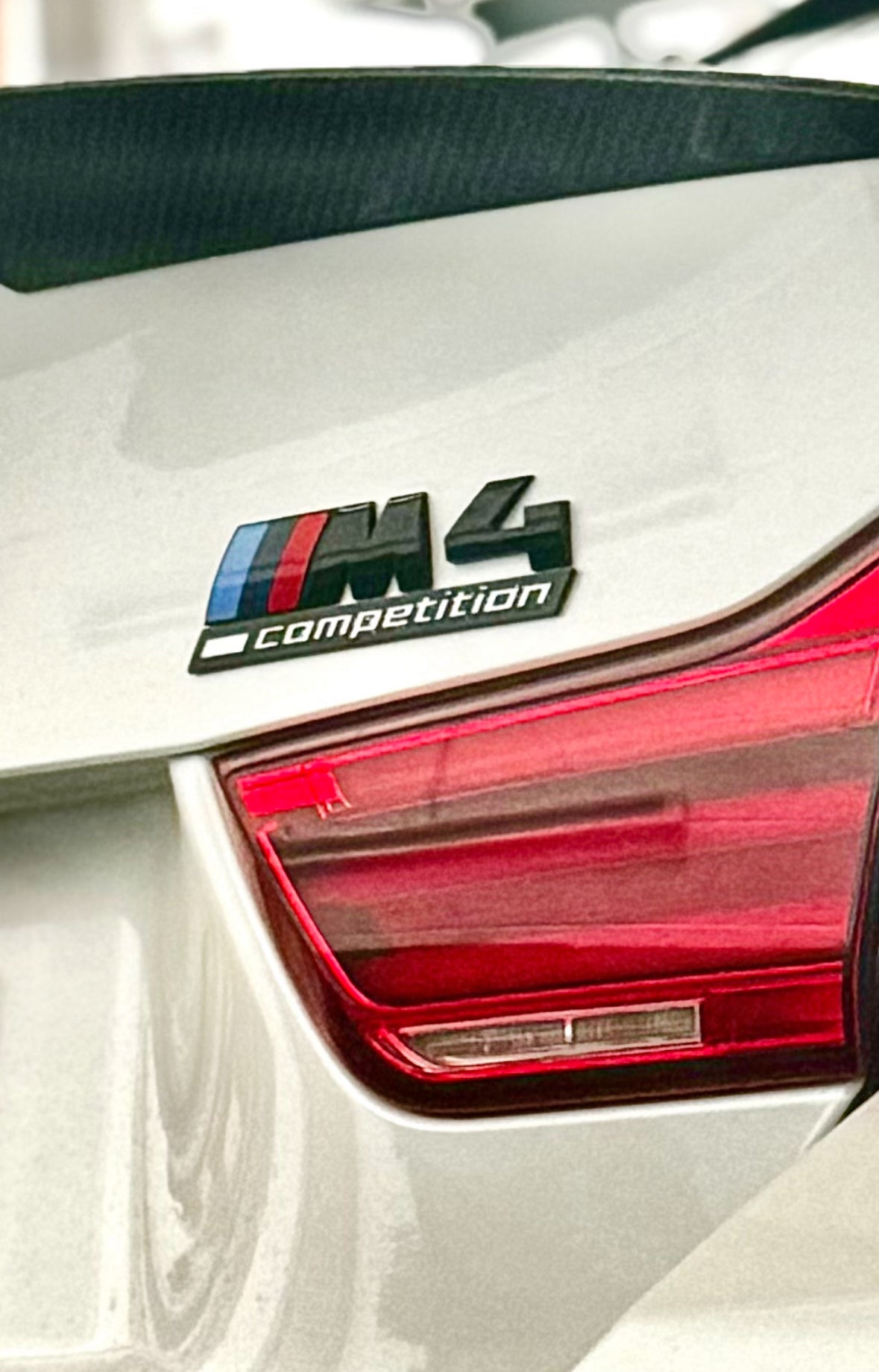 BMW M3 F80 Competition Black Rear Emblem Badge – Genuine OEM, Part #51148068580