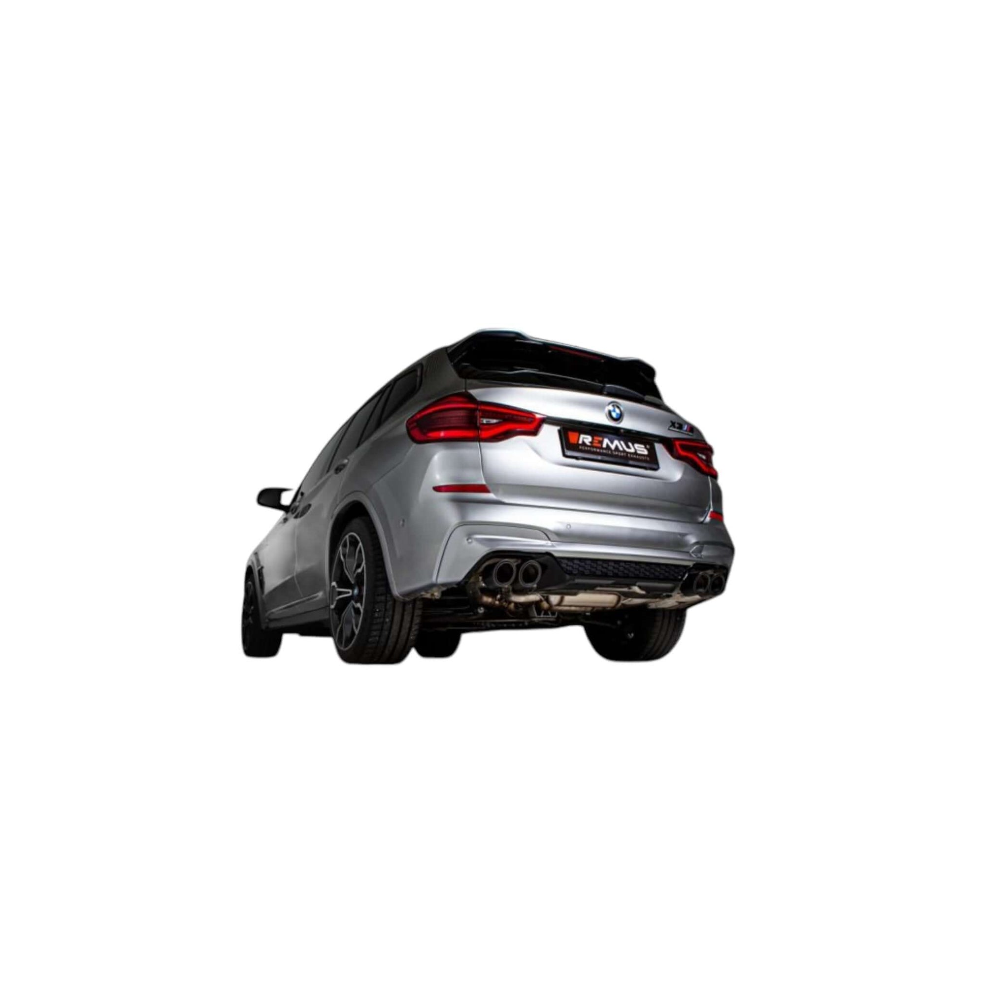 BMW X3 M, F97 S58 3.0l Turbo 353kW 05/2019=> (S58B30A, mit OPF/with GPF) Axle - back - system L/R: RACING sport exhaust, with 2 integrated valves, NO (EEC - ) APPROVAL - KITS UK