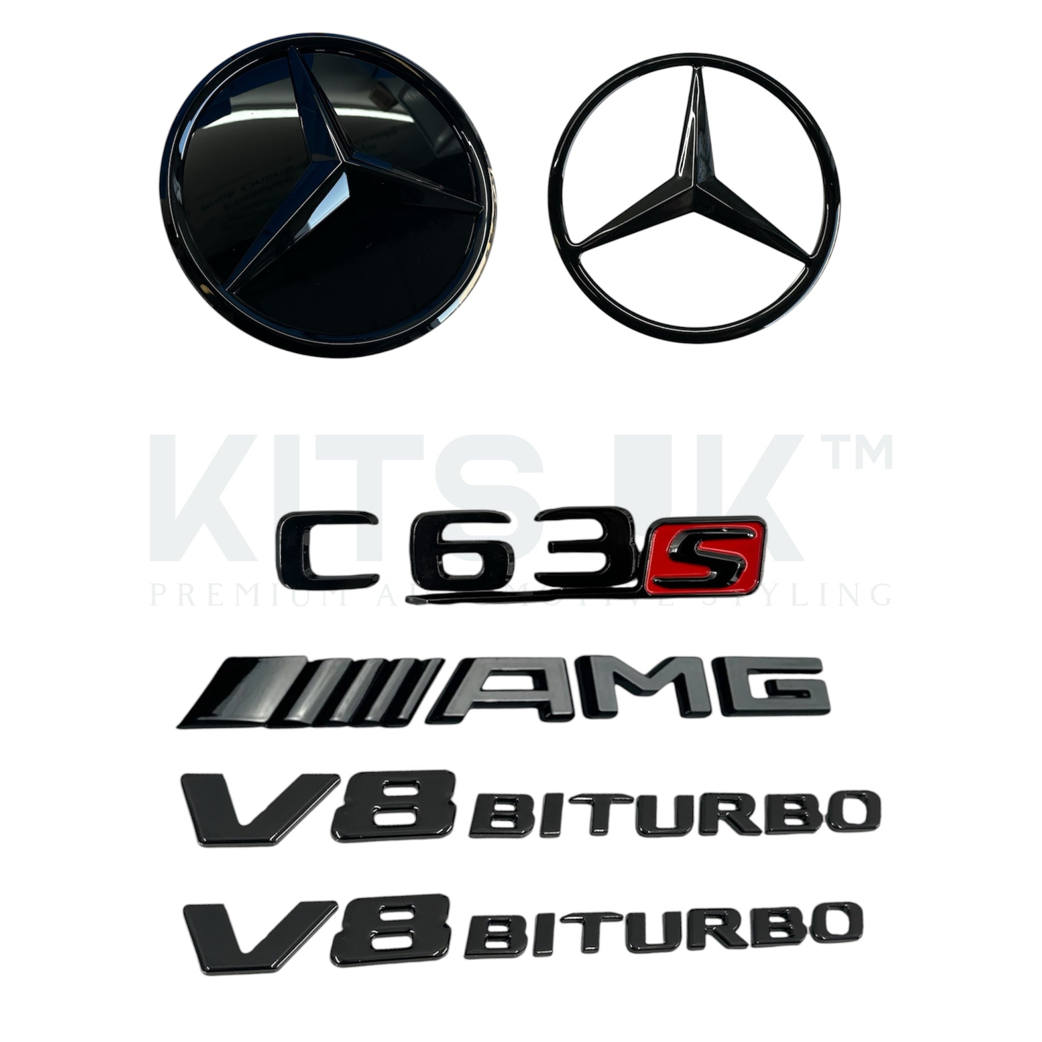 Mercedes W205 C63/C63s Black Badge Package (WITH FRONT GRILLE STAR) - KITS UK