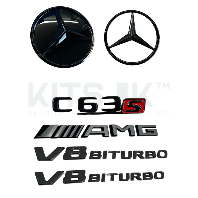 Mercedes W205 C63 C63s Black Badge Package (WITH FRONT GRILLE STAR)