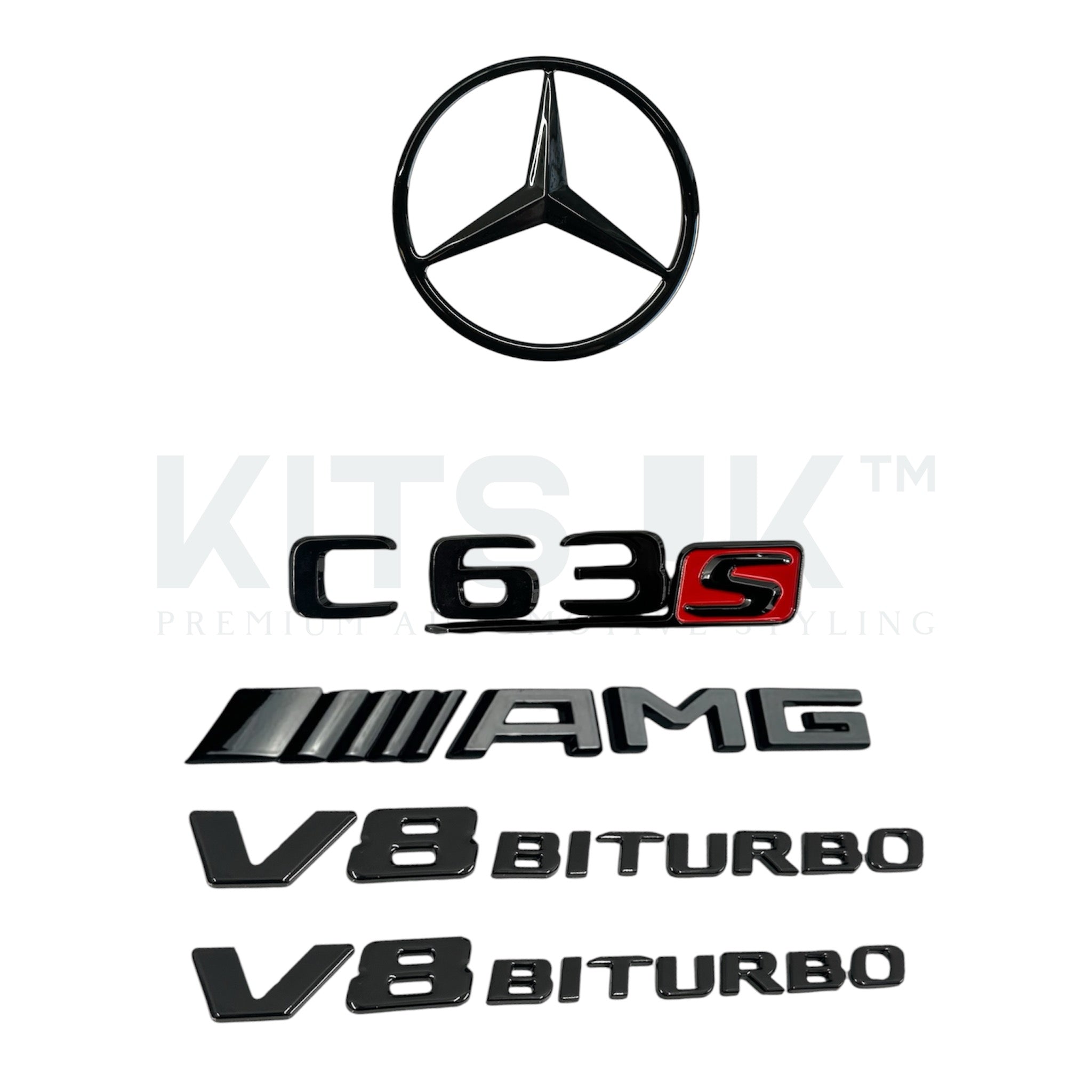 Mercedes W205 C63/C63s Black Badge Package (WITHOUT FRONT GRILLE STAR) - KITS UK