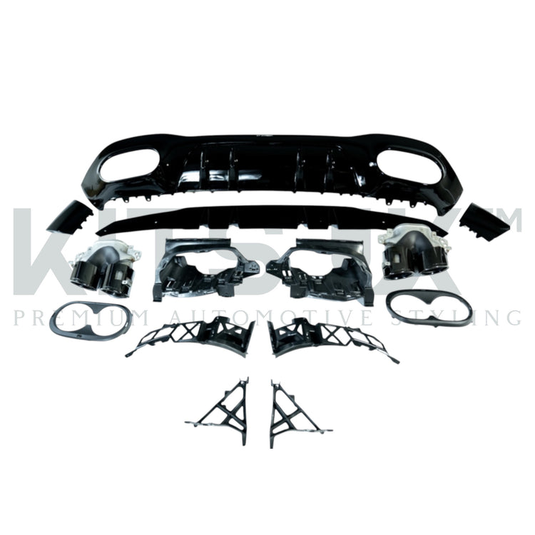 Mercedes A Class Gloss Black Diffuser with Quad Tips