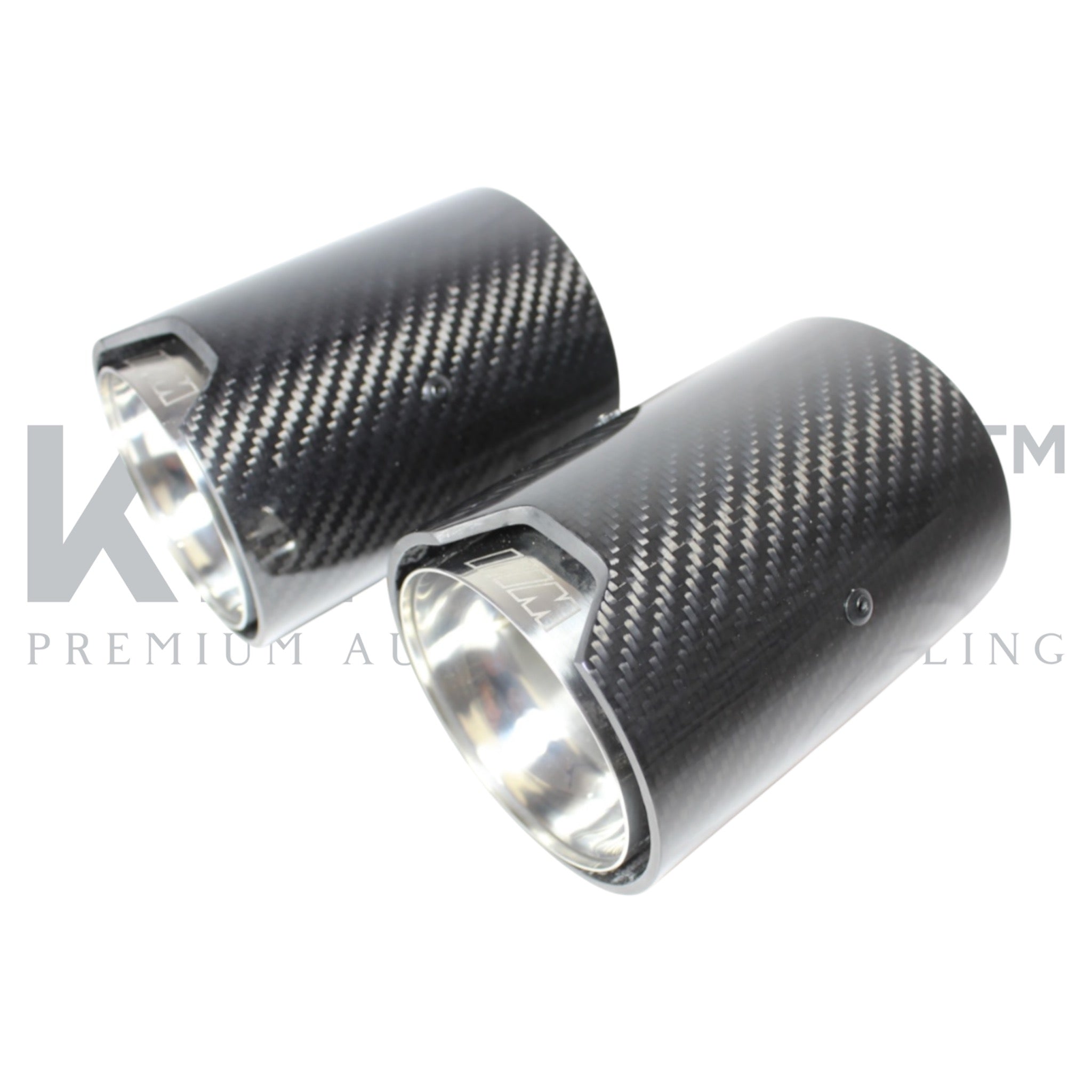 BMW CARBON FIBRE EXHAUST TIPS 135i/140i/235i/240i/335i/340i/435i/440i - CHROME (SET OF 2) - KITS UK