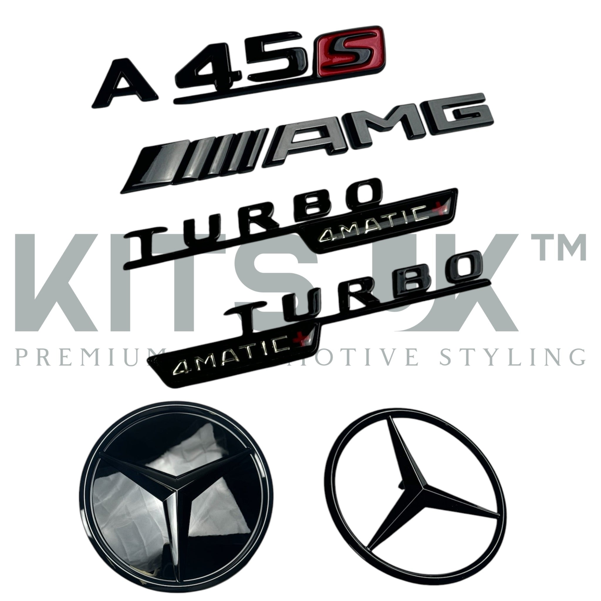 Mercedes A45/A45s Black Badge Package (WITH FRONT GRILLE STAR) - KITS UK