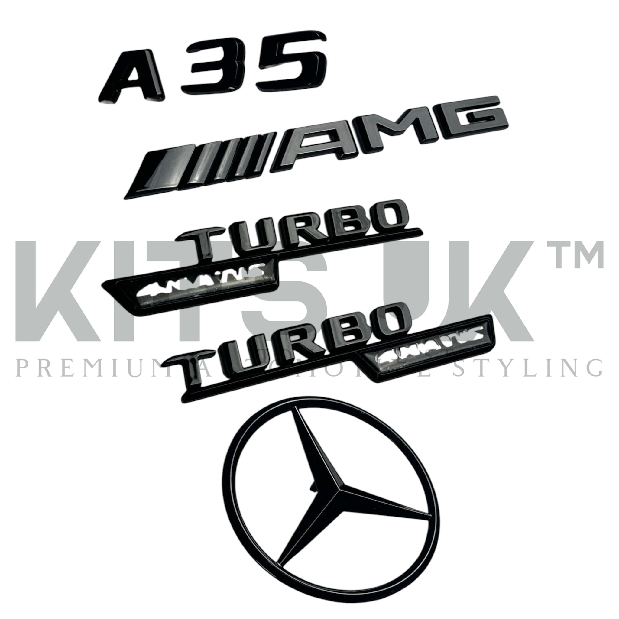 Mercedes A35 Black Badge Package (WITHOUT FRONT GRILLE STAR) - KITS UK