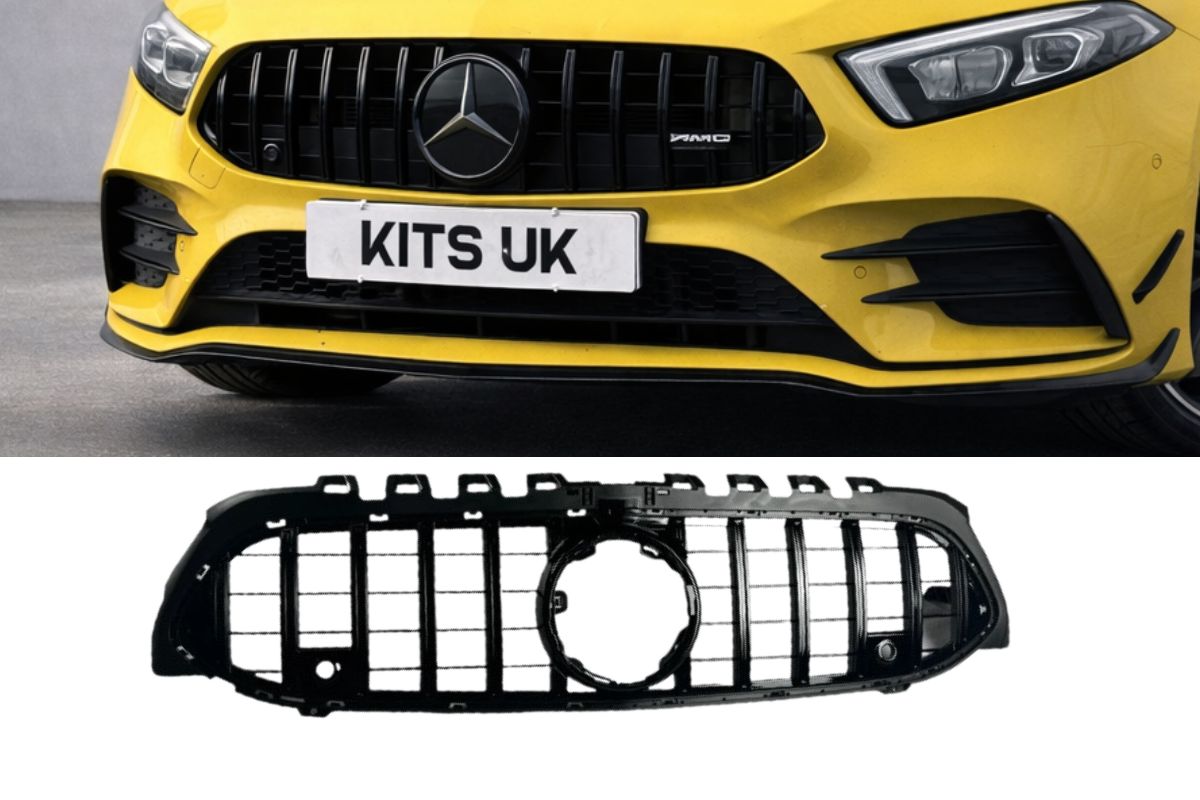 Mercedes W177A35 LCI Panamericana Grille Gloss Black & Chrome - KITS UK