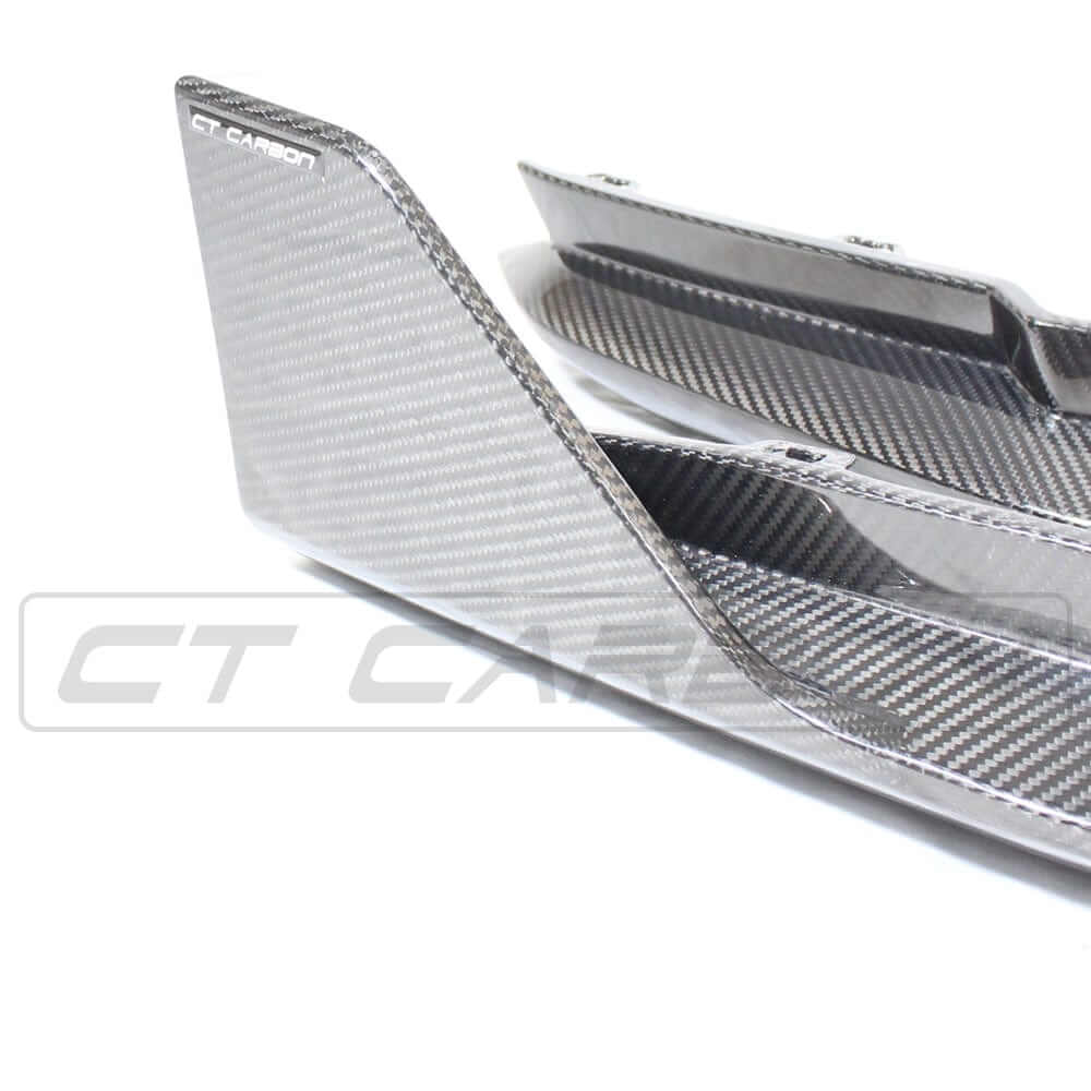BMW G80 M3 FULL CARBON FIBRE KIT - MP STYLE front splitter showcasing ultra-lightweight carbon fibre design.