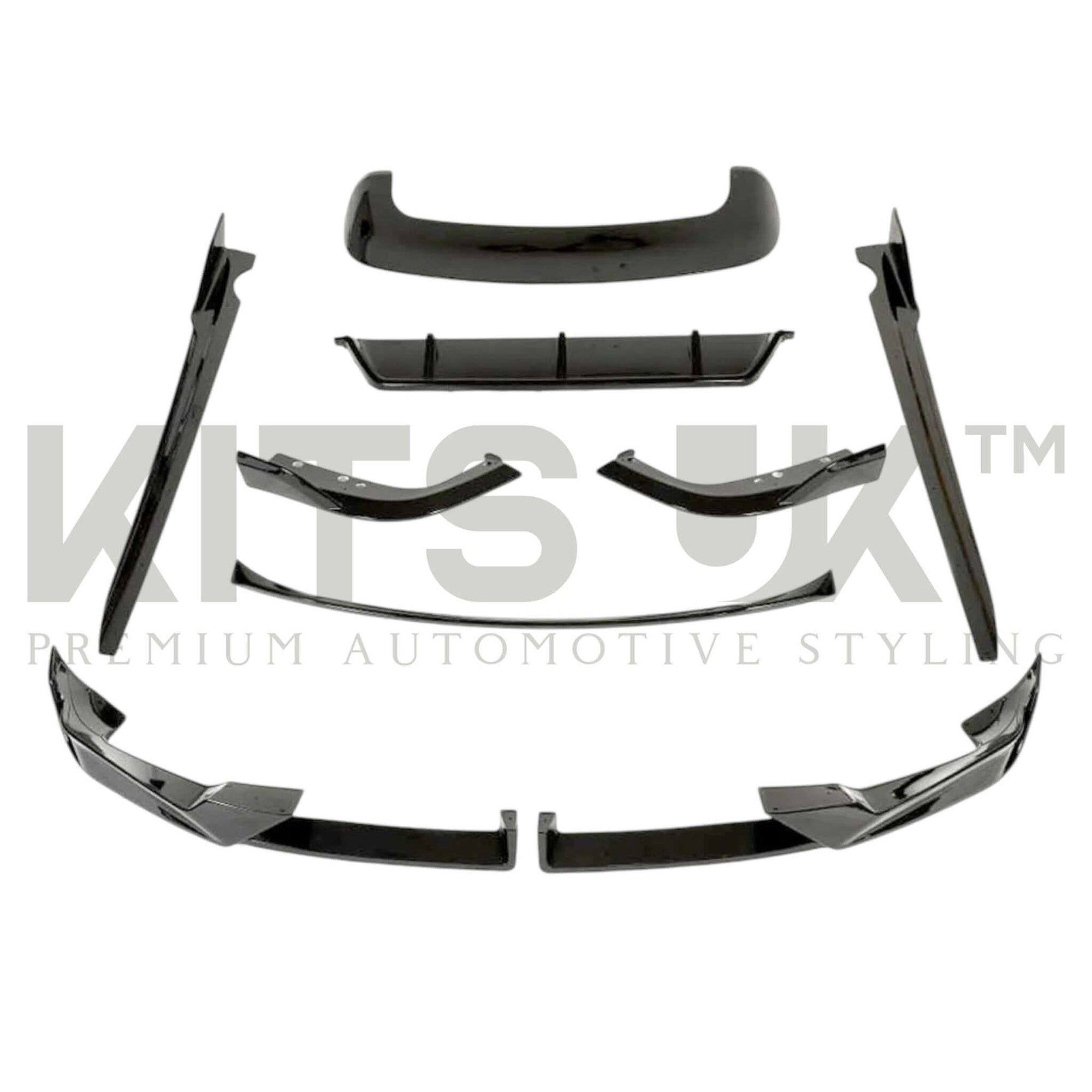BMW X5 G05 LCI performance package full performance style kit with front splitter, rear diffuser, and side extensions.