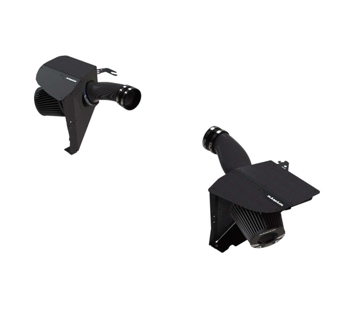 Carbon Fibre Induction Kit for BMW M5 G90 showcasing intake pipes and carbon heatshields.