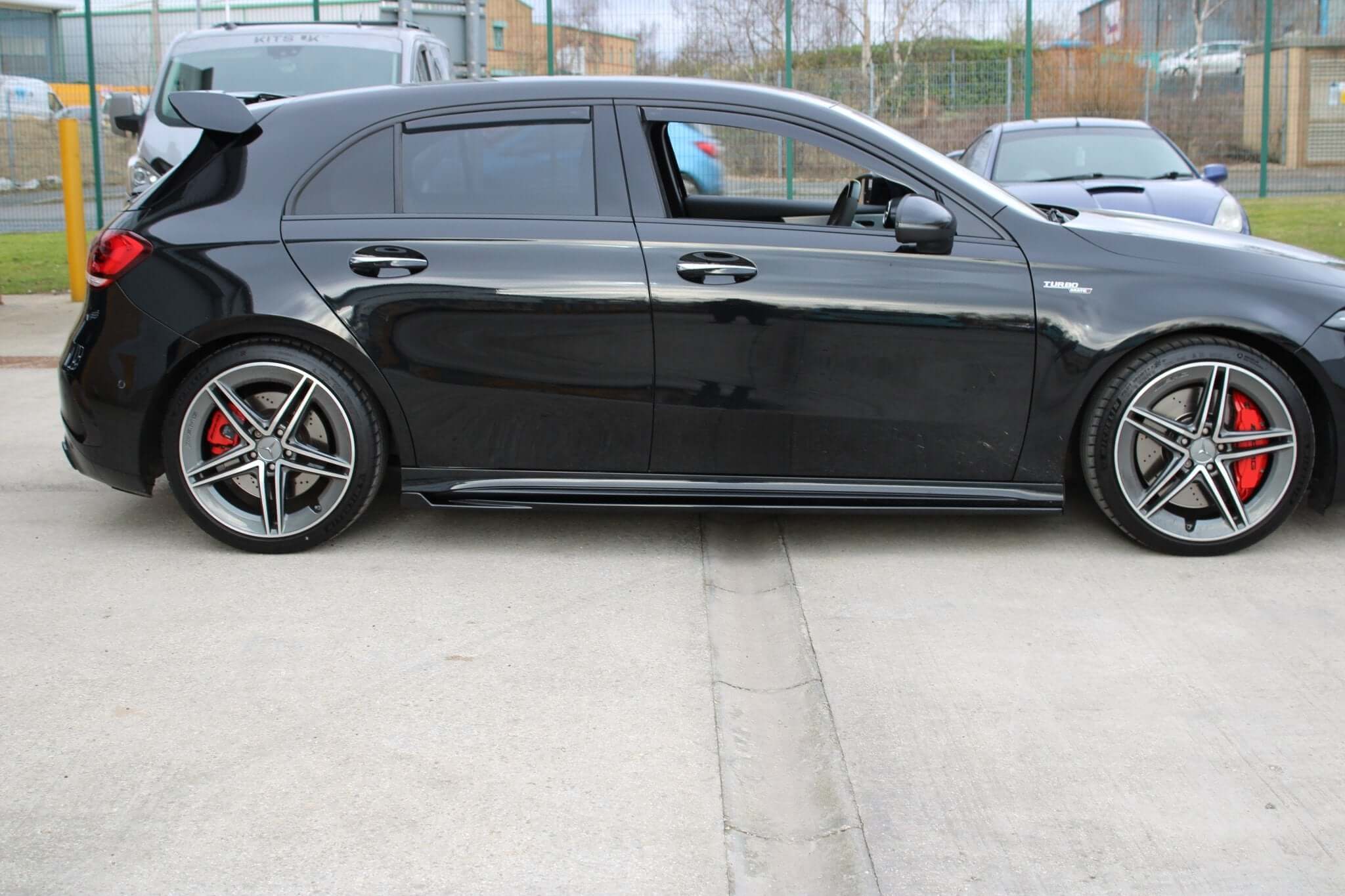 Mercedes W177/A35/A45 Side Skirt Extensions - Gloss Black - KITS UK