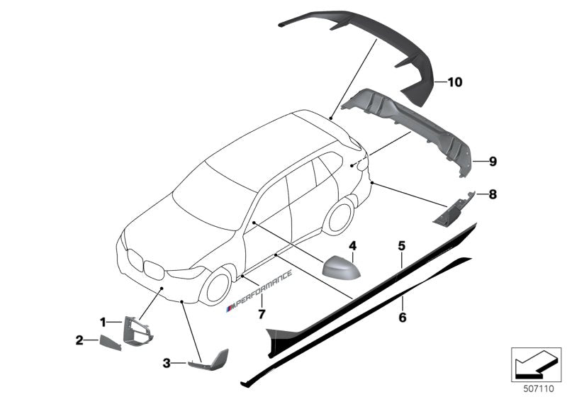 X5 G05 Rear Diffuser (Carbon Fibre) - OEM