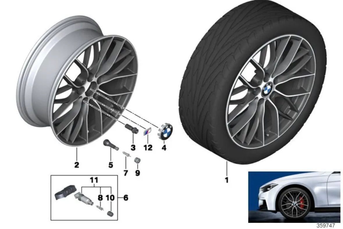 BMW F Series M Performance Alloy Wheels (405M Black/Diamond) 20" - OEM - KITS UK