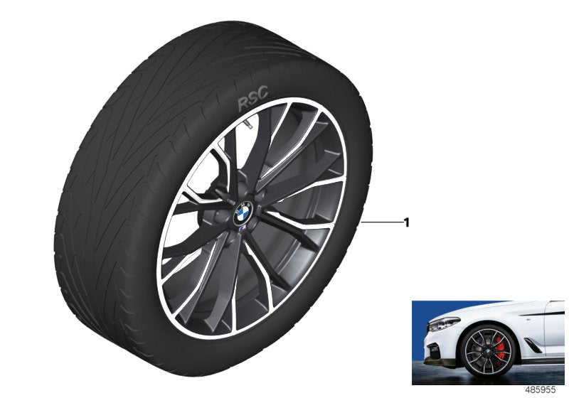 5 Series M Performance Alloys 20" 669M (Matte Black/Diamond) - OEM